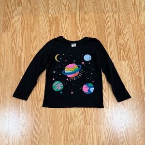 Hanna Andersson Black Long Sleeve Tee with Planet Design